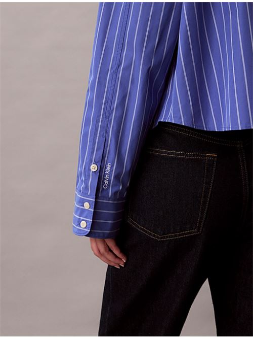 yd stripe boxy cropped shirt CALVIN KLEIN JEANS | LV047C118GXNS